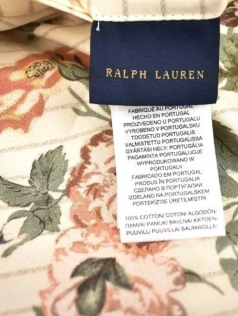 Ralph Lauren Thompson Floral Cotton Percale FULL / QUEEN Duvet Cover Cream Multi